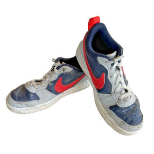 Used NIKE Court Borough Low Recraft - Grey/Black/Crimson Size 3.5Y DV5456-003